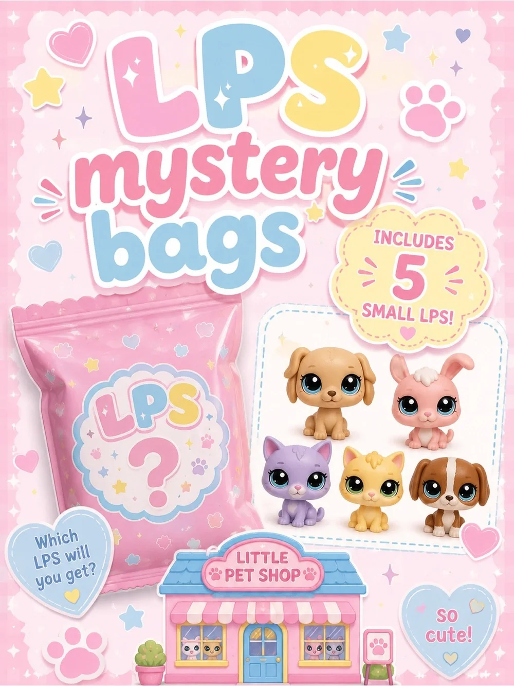 Littlest Pet Shop Pink & Pastel Mystery Bags Pack